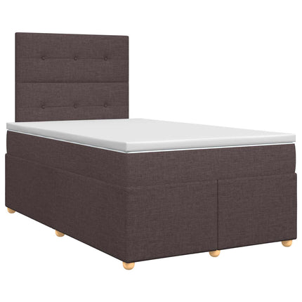 Boxmadras med topmadras Mørk Brun 120 x 200 cm Stof