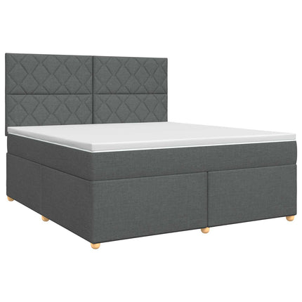 Boxmadras med topmadras Mørkegrå 140 x 190 cm Stof
