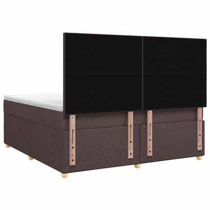 Boxmadras med topmadras Mørk Brun 140 x 200 cm Stof
