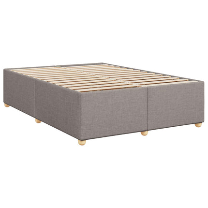 Boxmadras med topmadras Gråbrun 140 x 200 cm Stof