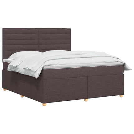 Boxmadras med topmadras Mørk Brun 160 x 200 cm Stof