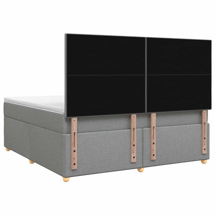 Boxmadras med topmadras Lysegrå 160 x 200 cm Stof