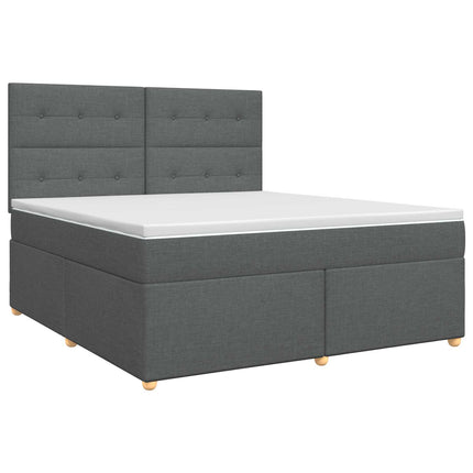 Boxmadras med topmadras Mørkegrå 160 x 200 cm Stof