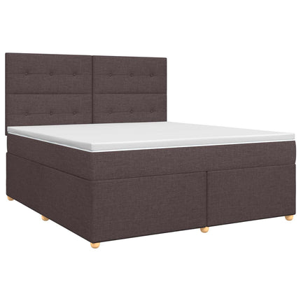 Boxmadras med topmadras Mørk Brun 160 x 200 cm Stof