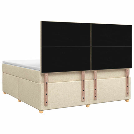 Boxmadras med topmadras Cremefarvet 160 x 200 cm Stof