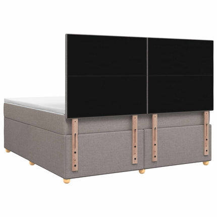 Boxmadras med topmadras Gråbrun 180 x 200 cm Stof