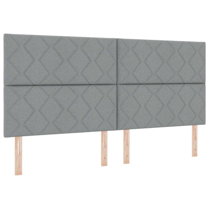 Boxmadras med topmadras Lysegrå 200 x 200 cm Stof