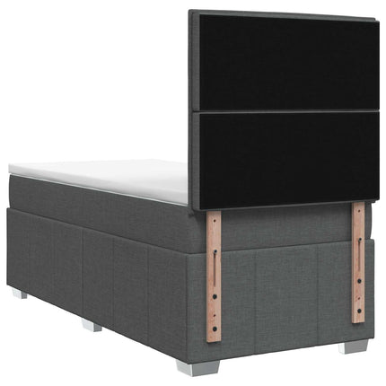 Boxmadras med topmadras Mørkegrå 80 x 200 cm Stof