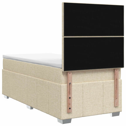 Boxmadras med topmadras Cremefarvet 80 x 200 cm Stof