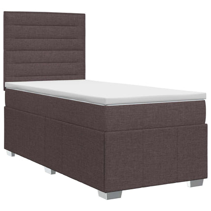 Boxmadras med topmadras Mørk Brun 100 x 200 cm Stof