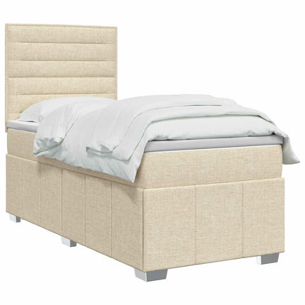 Boxmadras med topmadras Cremefarvet 100 x 200 cm Stof