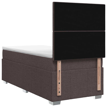 Boxmadras med topmadras Mørk Brun 100 x 200 cm Stof