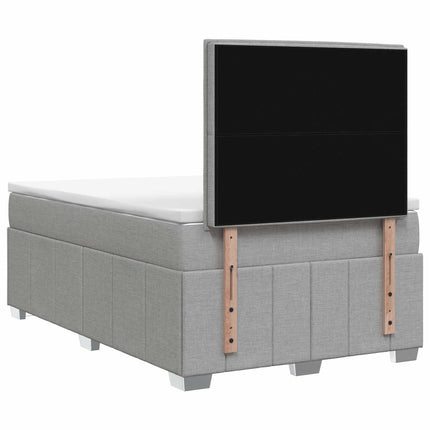 Boxmadras med topmadras Lysegrå 120 x 190 cm Stof