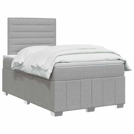 Boxmadras med topmadras Lysegrå 120 x 190 cm Stof