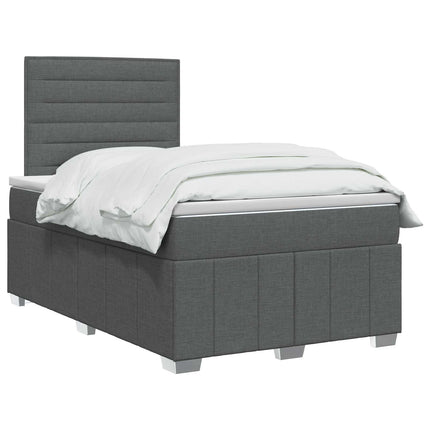 Boxmadras med topmadras Mørkegrå 120 x 190 cm Stof
