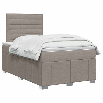 Boxmadras med topmadras Gråbrun 120 x 190 cm Stof