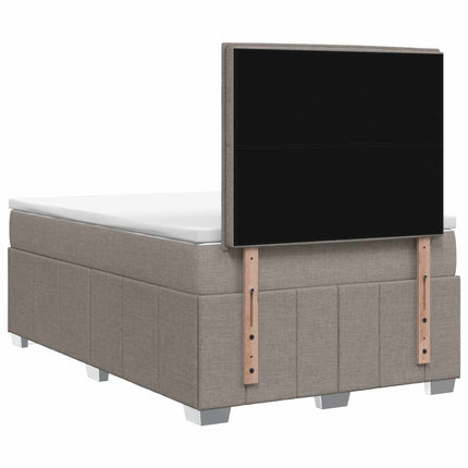 Boxmadras med topmadras Gråbrun 120 x 200 cm Stof
