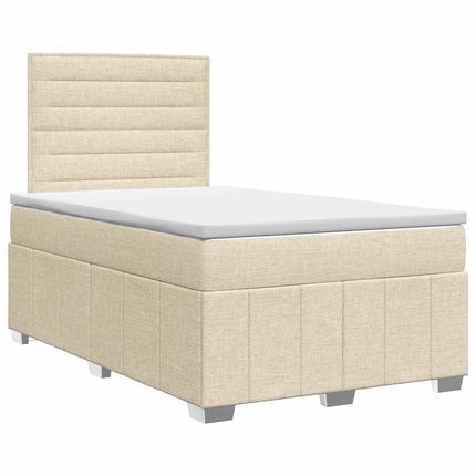 Boxmadras med topmadras Cremefarvet 120 x 200 cm Stof