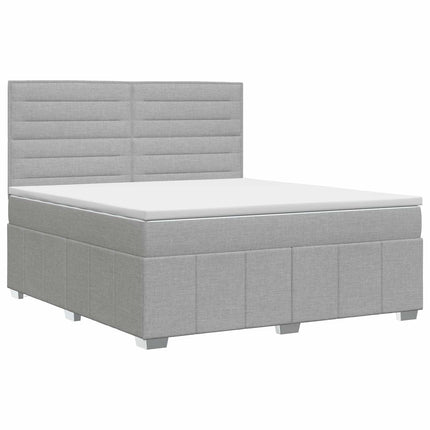 Boxmadras med topmadras Lysegrå 140 x 190 cm Stof