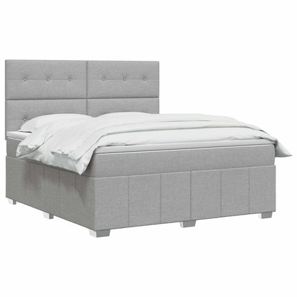 Boxmadras med topmadras Lysegrå 140 x 190 cm Stof