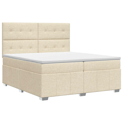 Boxmadras med topmadras Cremefarvet 140 x 190 cm Stof