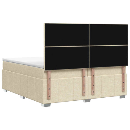 Boxmadras med topmadras Cremefarvet 140 x 190 cm Stof