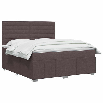 Boxmadras med topmadras Mørk Brun 140 x 200 cm Stof