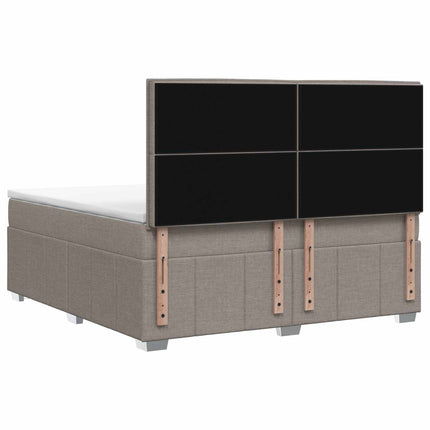 Boxmadras med topmadras Gråbrun 140 x 200 cm Stof