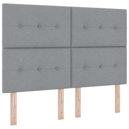 Boxmadras med topmadras Lysegrå 140 x 200 cm Stof