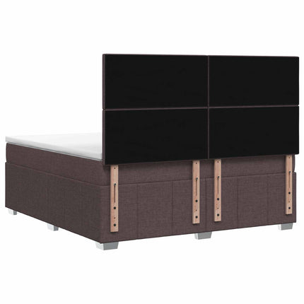 Boxmadras med topmadras Mørk Brun 140 x 200 cm Stof