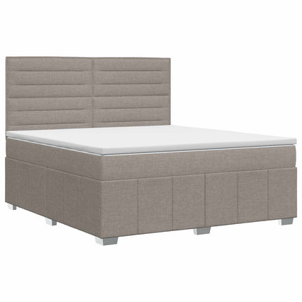 Boxmadras med topmadras Gråbrun 180 x 200 cm Stof