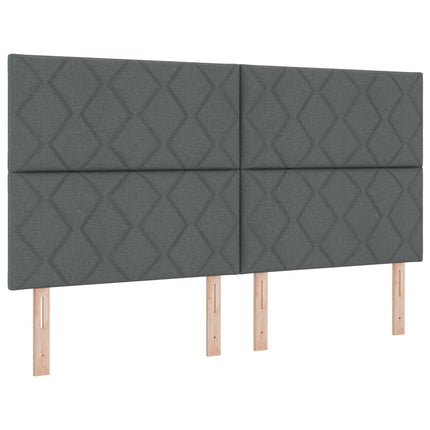 Boxmadras med topmadras Mørkegrå 180 x 200 cm Stof