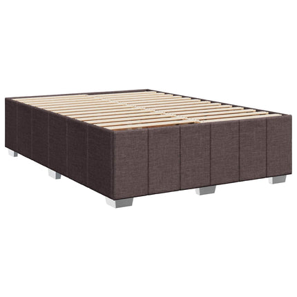 Boxmadras med topmadras Mørk Brun 200 x 200 cm Stof