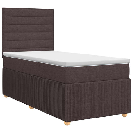 Boxmadras med topmadras Mørk Brun 80 x 200 cm Stof