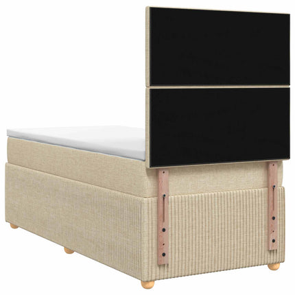 Boxmadras med topmadras Cremefarvet 80 x 200 cm Stof