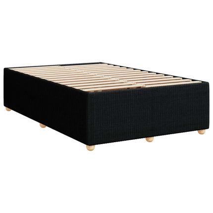Boxmadras med topmadras med hovedgærde Sort 80 x 200 cm Stof