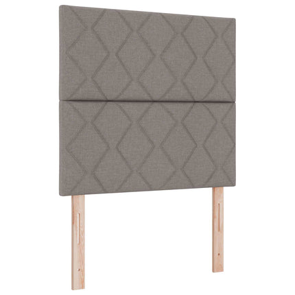 Boxmadras med topmadras med hovedgærde Gråbrun 80 x 200 cm Stof