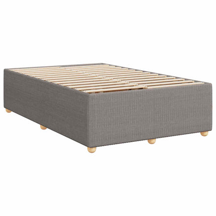 Boxmadras med topmadras med hovedgærde Gråbrun 90 x 190 cm Stof
