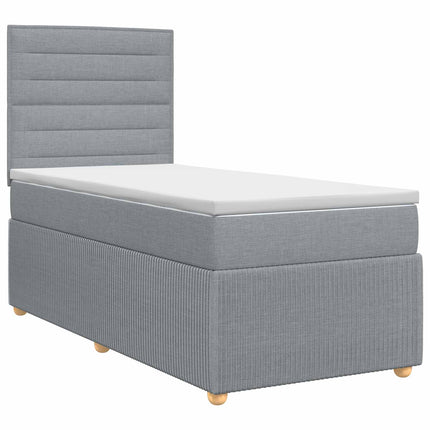 Boxmadras med topmadras Lysegrå 100 x 200 cm Stof