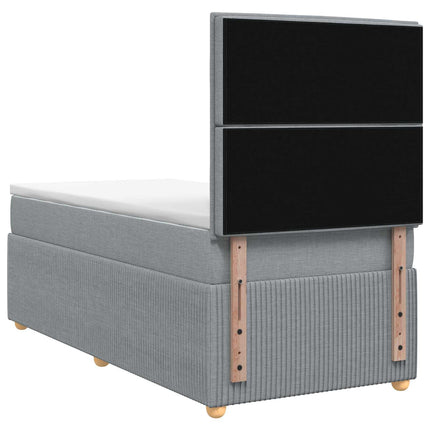 Boxmadras med topmadras Lysegrå 100 x 200 cm Stof