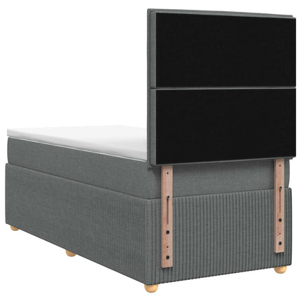 Boxmadras med topmadras Mørkegrå 100 x 200 cm Stof