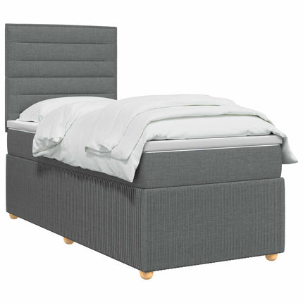Boxmadras med topmadras Mørkegrå 100 x 200 cm Stof