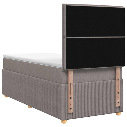 Boxmadras med topmadras Gråbrun 100 x 200 cm Stof