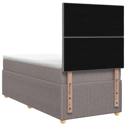 Boxmadras med topmadras Gråbrun 100 x 200 cm Stof