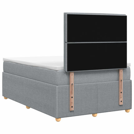 Boxmadras med topmadras Lysegrå 120 x 190 cm Stof