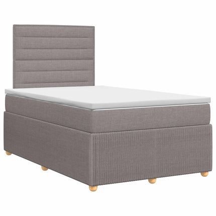 Boxmadras med topmadras Gråbrun 120 x 190 cm Stof