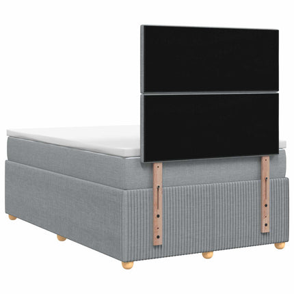 Boxmadras med topmadras Lysegrå 120 x 190 cm Stof