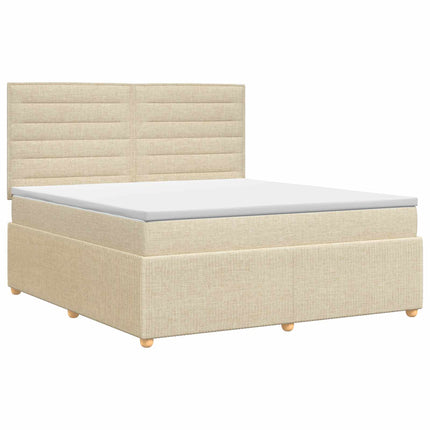 Boxmadras med topmadras Cremefarvet 140 x 190 cm Stof