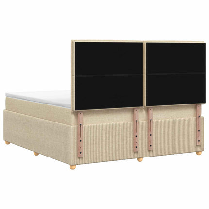 Boxmadras med topmadras Cremefarvet 140 x 190 cm Stof