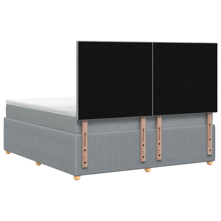 Boxmadras med topmadras Lysegrå 180 x 200 cm Stof